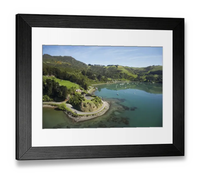 Framed Print : Rocky Point and Deborah Bay, Otago Harbour, Dunedin, South Island, New Zealand - aerial Framed Print : Rocky Point and Deborah Bay, Otago Harbour, Dunedin, South Island, New Zealand - aerial