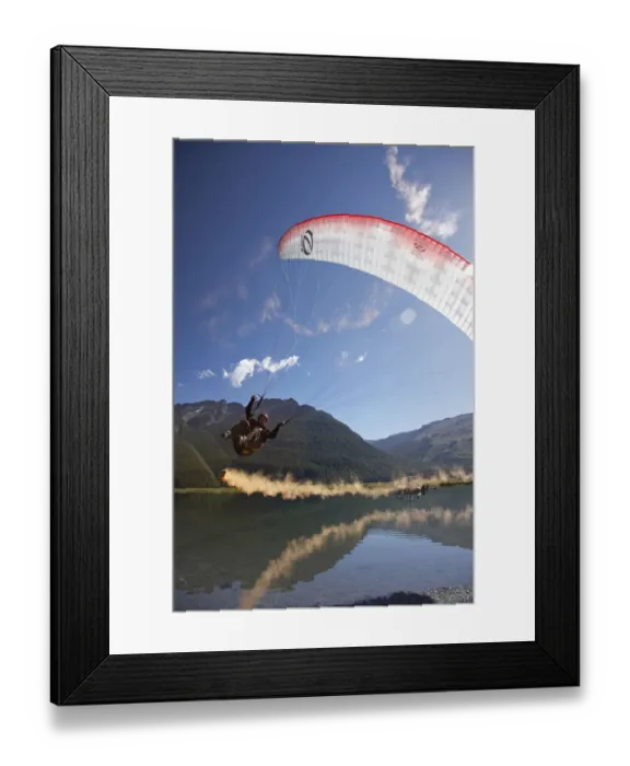 Framed Print : Paraglider, Diamond Lake, Paradise, near Glenorchy, Queenstown Region, South Island Framed Print : Paraglider, Diamond Lake, Paradise, near Glenorchy, Queenstown Region, South Island