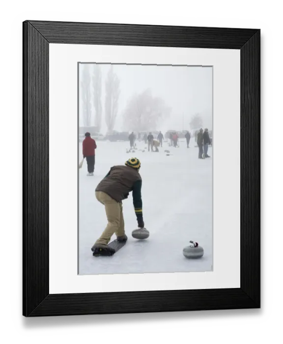 Framed Print : Curling Bonspiel on Frozen Idaburn Dam, Oturehua, Maniototo, Central Otago, South Island Framed Print : Curling Bonspiel on Frozen Idaburn Dam, Oturehua, Maniototo, Central Otago, South Island