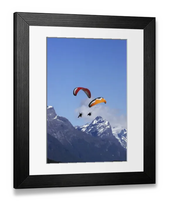 Framed Print : Paramotor and Mt Chaos, Paradise, near Glenorchy, Queenstown Region, South Island Framed Print : Paramotor and Mt Chaos, Paradise, near Glenorchy, Queenstown Region, South Island