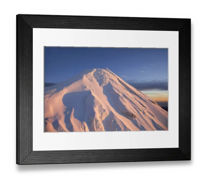 Framed Print : Alpenglow on Summit of Mt Taranaki / Mt Egmont at Dawn, Taranaki, North Island, New Framed Print : Alpenglow on Summit of Mt Taranaki / Mt Egmont at Dawn, Taranaki, North Island, New