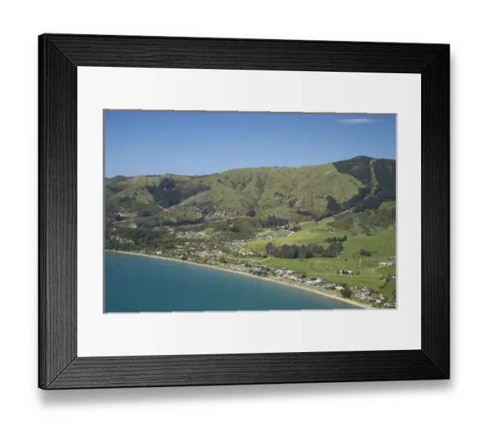 Framed Print : Pohara, near Takaka, Golden Bay, Nelson Region, South Island, New Zealand - aerial