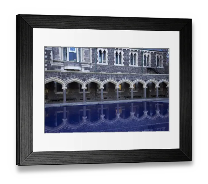 Framed Print : New Zealand, Canterbury, Christchurch, Cloisters, Arts Centre at Dusk Framed Print : New Zealand, Canterbury, Christchurch, Cloisters, Arts Centre at Dusk
