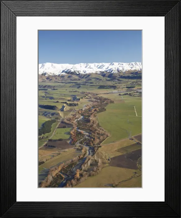 Framed Print : New Zealand, South Canterbury, Pareora River, Cannington, and Snow on The Hunters Framed Print : New Zealand, South Canterbury, Pareora River, Cannington, and Snow on The Hunters