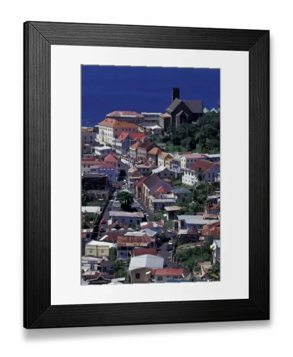 Framed Print : CARIBBEAN, Grenada, St. Georges View of downtown Framed Print : CARIBBEAN, Grenada, St. Georges View of downtown