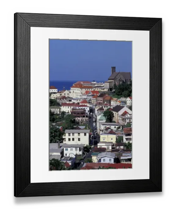Framed Print : CARIBBEAN, Grenada, St. Georges View of downtown Framed Print : CARIBBEAN, Grenada, St. Georges View of downtown
