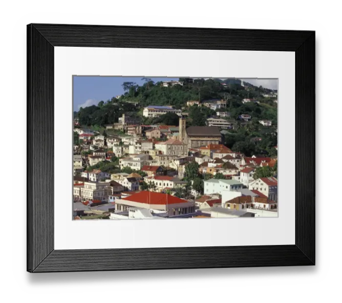 Framed Print : CARIBBEAN, Grenada, St. Georges View of downtown Framed Print : CARIBBEAN, Grenada, St. Georges View of downtown