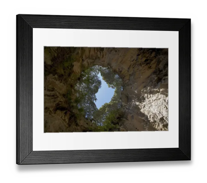 Framed Print : Collapsed sea cave near Hahei, Coromandel Peninsula, North Island, New Zealand