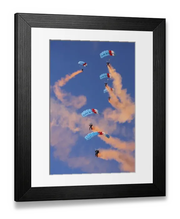 Framed Print : New Zealand, Otago, Wanaka, Warbirds Over Wanaka, RNZAF Sky Divers, Warbirds over Wanaka