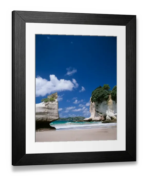 Framed Print : The sand beach at Catherdral Cove on the Coromandel Peninsula of the North Island Framed Print : The sand beach at Catherdral Cove on the Coromandel Peninsula of the North Island