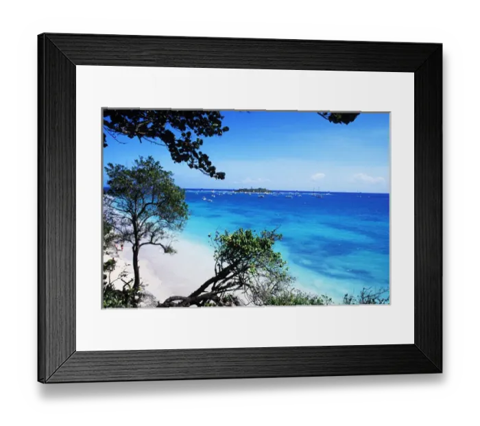 Framed Print : Colorful graphic of in Sainte Anne, Guadeloupe Framed Print : Colorful graphic of in Sainte Anne, Guadeloupe