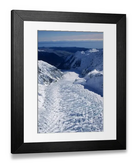 Framed Print : Aerial view of Fox Glacier, Westland National Park, South Island, New Zealand. Tasman Framed Print : Aerial view of Fox Glacier, Westland National Park, South Island, New Zealand. Tasman