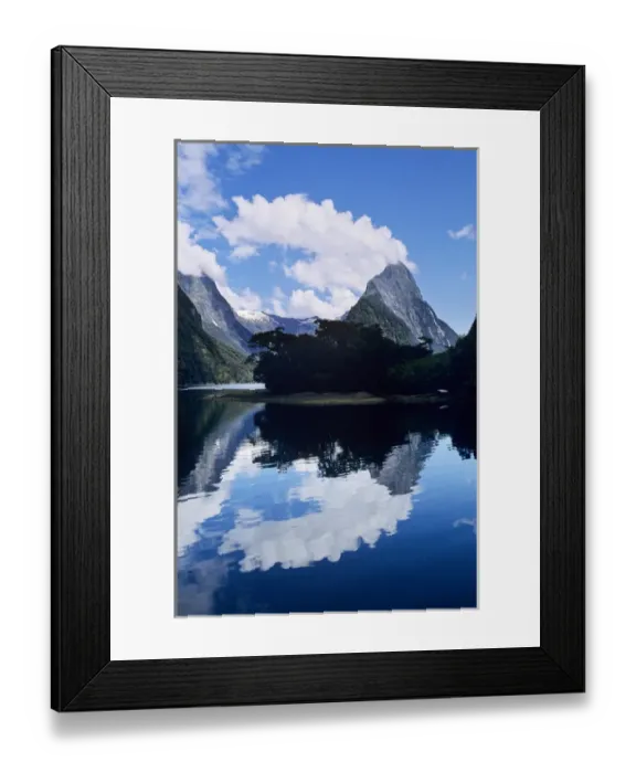 Framed Print : Cloud-capped Mitre Peak rises out of Milford Sound in Fiordland National Park, South Island Framed Print : Cloud-capped Mitre Peak rises out of Milford Sound in Fiordland National Park, South Island
