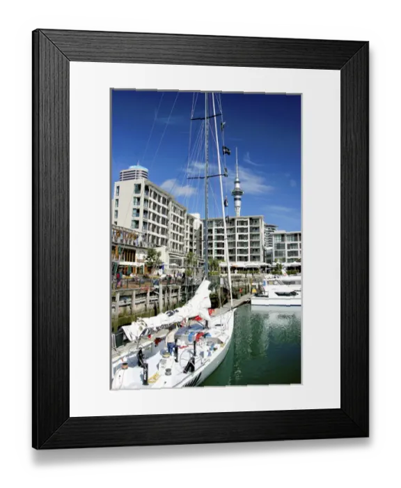 Framed Print : Auckland, New Zealand. Aucklands world famous harbor and skytower as seen from the water Framed Print : Auckland, New Zealand. Aucklands world famous harbor and skytower as seen from the water