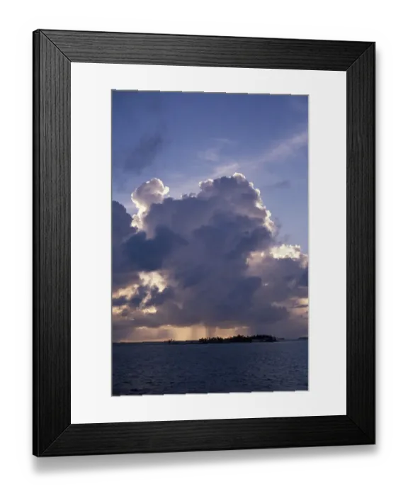 Framed Print : New Zealand, Tokelau, Thunderhead cloud and rain storm Framed Print : New Zealand, Tokelau, Thunderhead cloud and rain storm