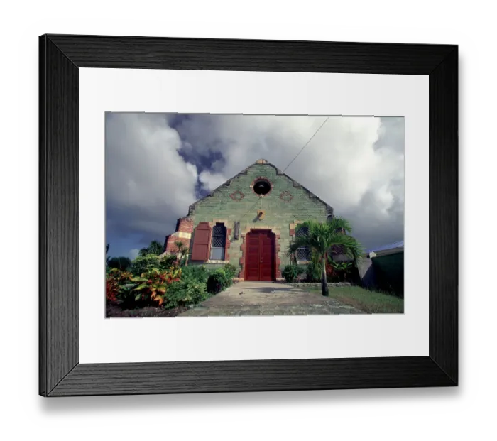 Framed Print : Caribbean, Antigua, Liberty Village. Old Anglican Church Framed Print : Caribbean, Antigua, Liberty Village. Old Anglican Church