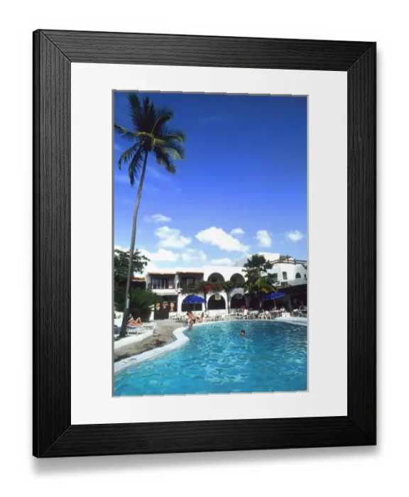 Framed Print : Pool and resort of Jolly Beach Hotel in Antigua Framed Print : Pool and resort of Jolly Beach Hotel in Antigua