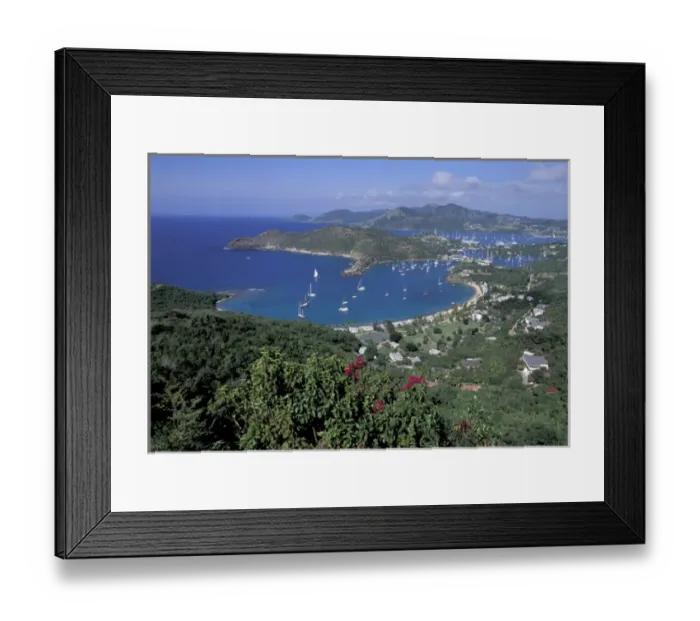 Framed Print : Caribbean, Antigua English Harbour, seen from Shirley Heights Framed Print : Caribbean, Antigua English Harbour, seen from Shirley Heights