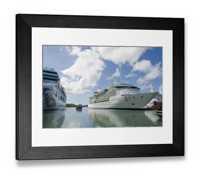 Framed Print : North America, Caribbean, Antigua. Cruise ship terminal