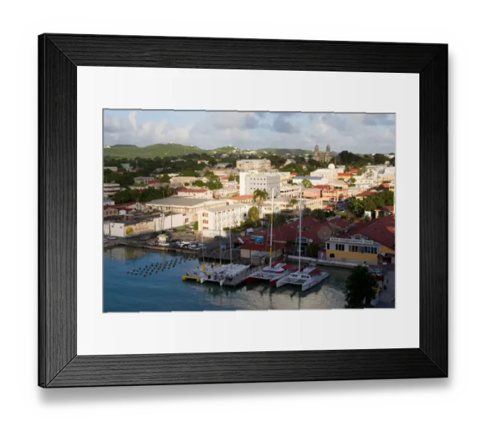 Framed Print : The city of St. Johns, capital of Antigua in the British Leeward Islands Framed Print : The city of St. Johns, capital of Antigua in the British Leeward Islands