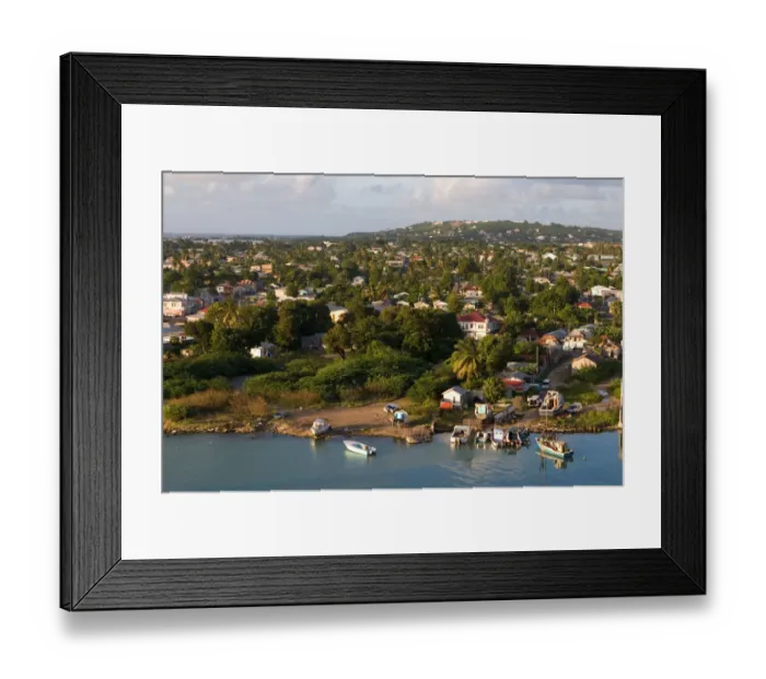 Framed Print : The harbor in St. Johns, Antigua, capital of the British Leeward Islands