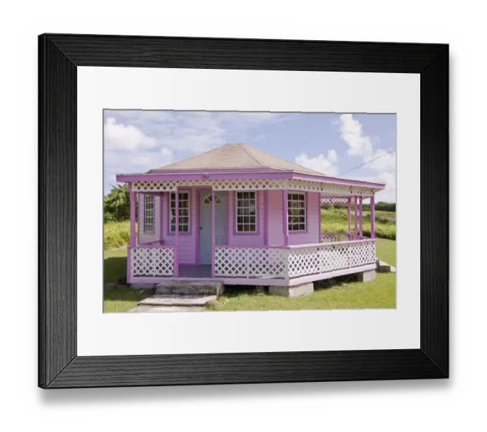 Framed Print : North America, Caribbean, Antigua. Colorful Caribbean Island homes Framed Print : North America, Caribbean, Antigua. Colorful Caribbean Island homes