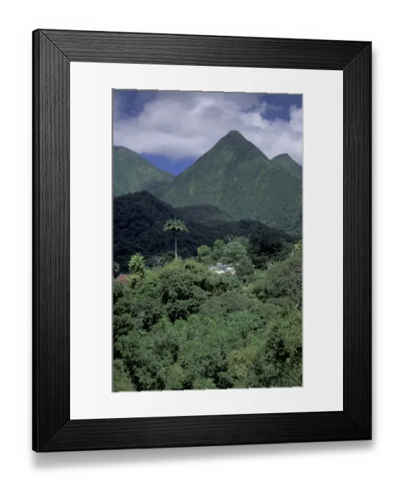 Framed Print : Caribbean, French West Indies, Martinique; Route de la Trace View of the Pitons Framed Print : Caribbean, French West Indies, Martinique; Route de la Trace View of the Pitons