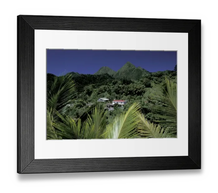 Framed Print : Caribbean, French West Indies, Martinique; Route de la Trace View of the Pitons Framed Print : Caribbean, French West Indies, Martinique; Route de la Trace View of the Pitons
