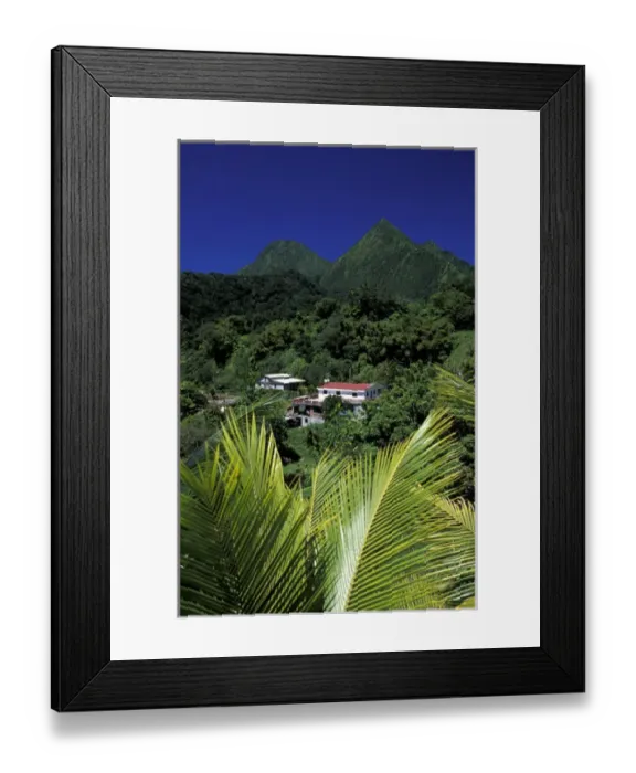Framed Print : Caribbean, French West Indies, Martinique; Route de la Trace View of the Pitons Framed Print : Caribbean, French West Indies, Martinique; Route de la Trace View of the Pitons