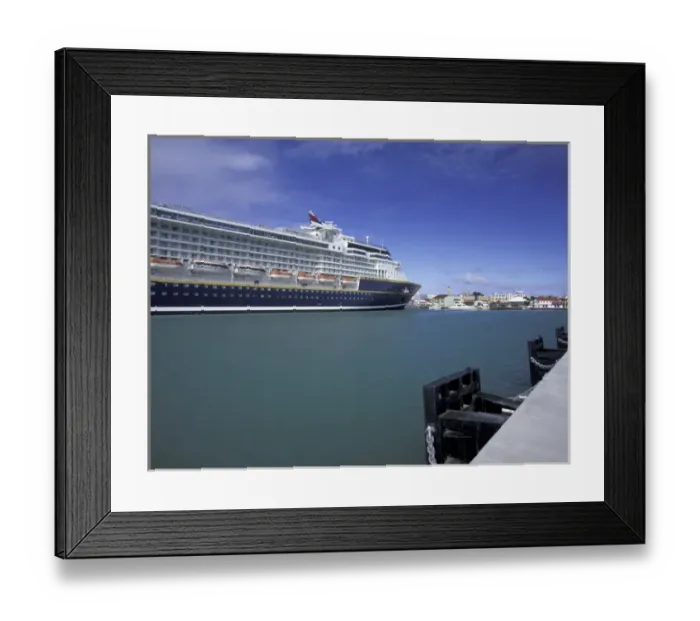 Framed Print : Caribbean, Antigua, Barbuda, St. John s. Town view and cruiseship