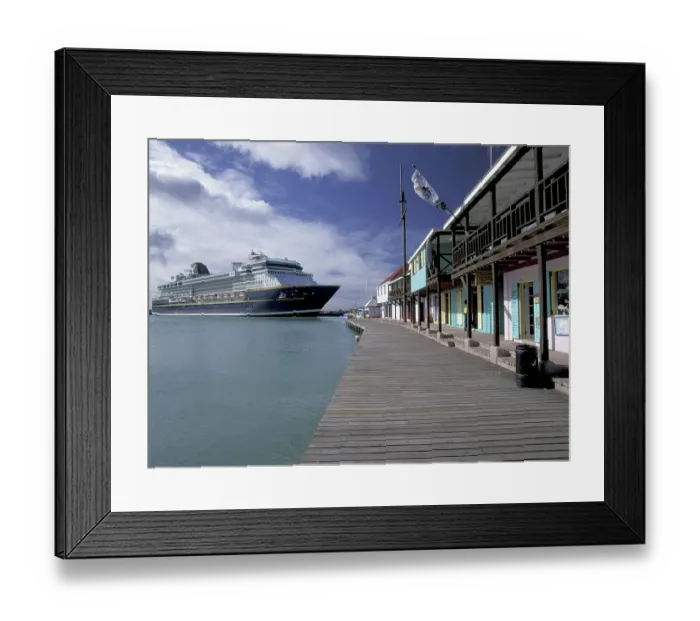 Framed Print : Caribbean, Antigua & Barbuda, Antigua, St. Johns Redcliffe Quay and cruiseship Framed Print : Caribbean, Antigua & Barbuda, Antigua, St. Johns Redcliffe Quay and cruiseship