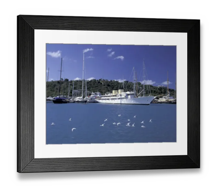Framed Print : Caribbean, Antigua & Barbuda, Antigua, English Harbour Morning view of yacht harbor Framed Print : Caribbean, Antigua & Barbuda, Antigua, English Harbour Morning view of yacht harbor