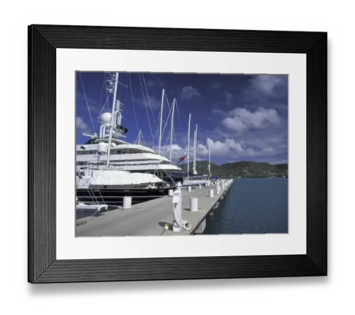 Framed Print : Caribbean, Antigua & Barbuda, Antigua, English Harbour Morning view of yacht harbor Framed Print : Caribbean, Antigua & Barbuda, Antigua, English Harbour Morning view of yacht harbor