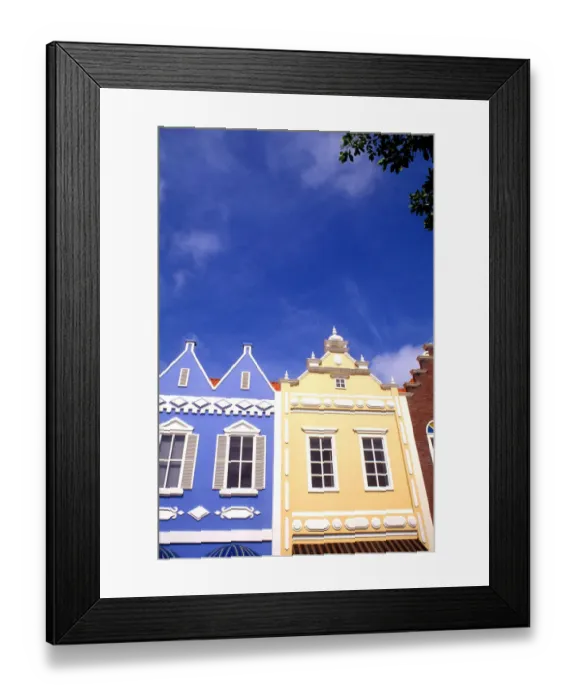 Framed Print : Colorful Dutch Architecture at Oranjestad in Aruba