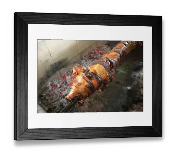 Framed Print : Pig Roast over pit barbeque, Old San Juan Framed Print : Pig Roast over pit barbeque, Old San Juan