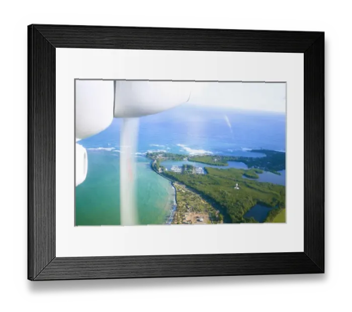 Framed Print : San Juan, Puerto Rico - A view of the resorts and beaches from an airplane. Horizontal Framed Print : San Juan, Puerto Rico - A view of the resorts and beaches from an airplane. Horizontal