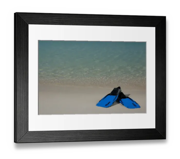 Framed Print : 01. Aruba, Renaissance Island, blue snorkeling fins