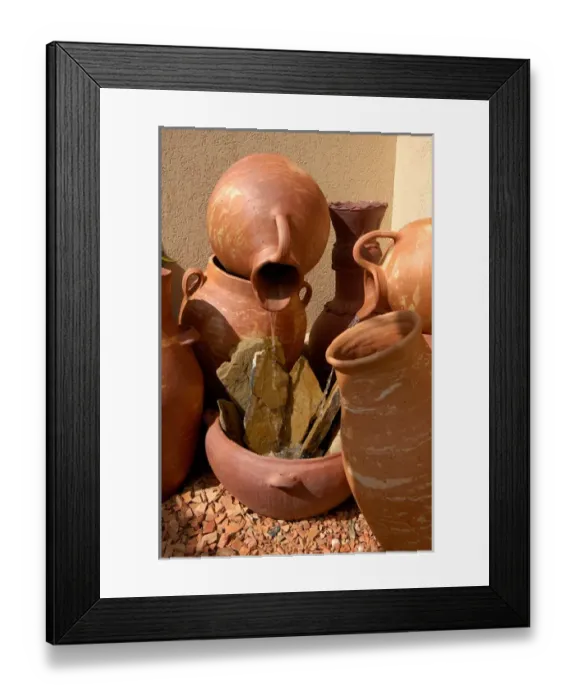 Framed Print : 01. Aruba, stoneware pots at entrance to Tierra del Sol