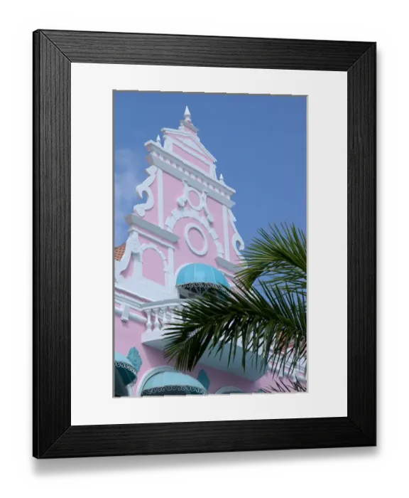 Framed Print : 01. Aruba, Oranjestad stores, dutch architecture