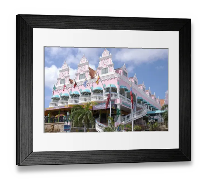 Framed Print : 01. Aruba, Oranjestad stores, dutch architecture Framed Print : 01. Aruba, Oranjestad stores, dutch architecture