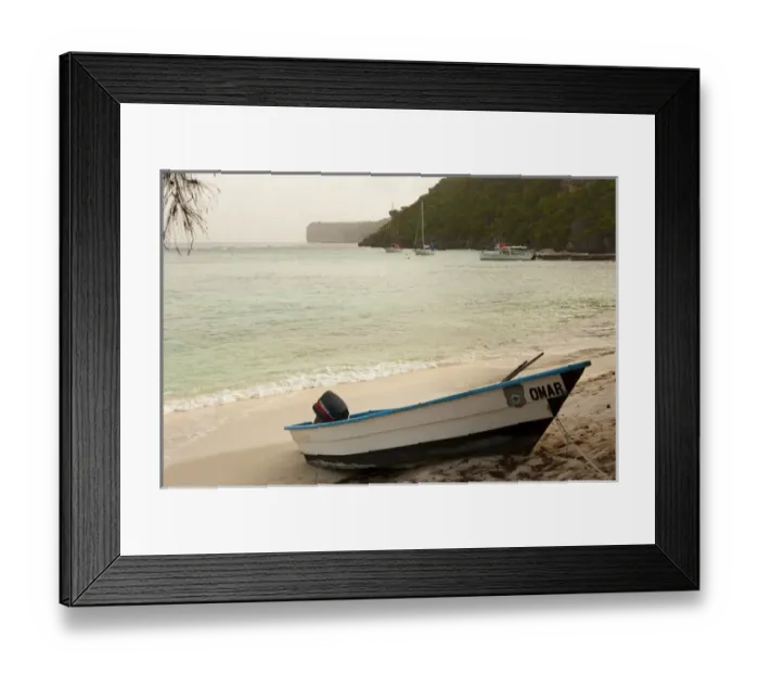 Framed Print : Rescue boat on beach at Sardinera, Mona Island, Puerto Rico Framed Print : Rescue boat on beach at Sardinera, Mona Island, Puerto Rico