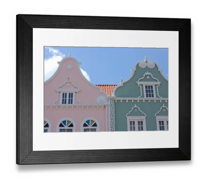 Framed Print : 01. Aruba, Oranjestad stores, dutch architecture (Editorial Usage Only) Framed Print : 01. Aruba, Oranjestad stores, dutch architecture (Editorial Usage Only)