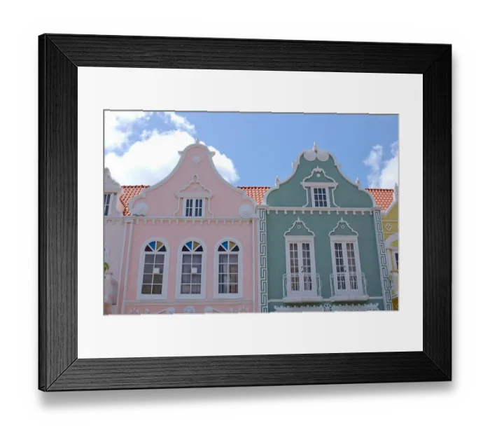 Framed Print : 01. Aruba, Oranjestad stores, dutch architecture (Editorial Usage Only) Framed Print : 01. Aruba, Oranjestad stores, dutch architecture (Editorial Usage Only)