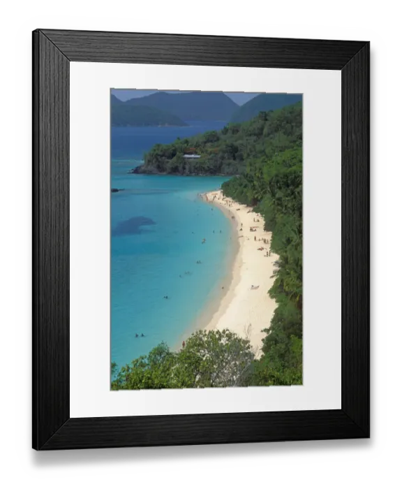 Framed Print : Aerial of Trunk Bay Beach St Johns Framed Print : Aerial of Trunk Bay Beach St Johns