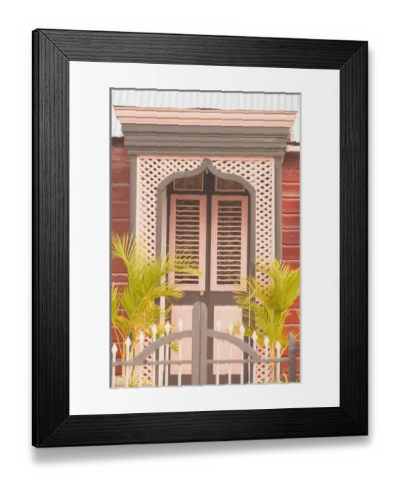 Framed Print : BARBADOS-West Coast-Weston: Colorful House Detail a Walter Bibikow 2004 Framed Print : BARBADOS-West Coast-Weston: Colorful House Detail a Walter Bibikow 2004