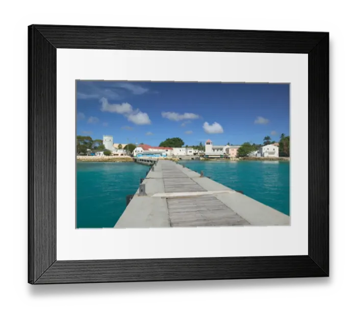 Framed Print : BARBADOS-West Coast-Speightstown: Town View from Town Pier a Walter Bibikow 2004 Framed Print : BARBADOS-West Coast-Speightstown: Town View from Town Pier a Walter Bibikow 2004