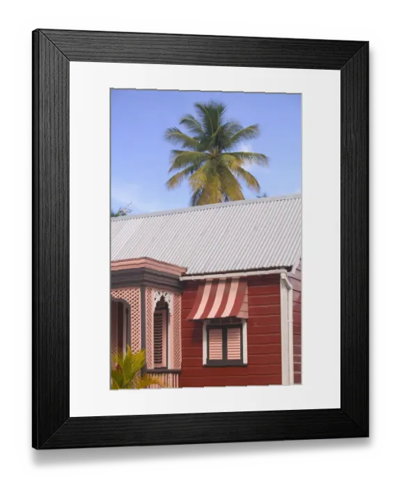 Framed Print : BARBADOS-West Coast-Weston: Colorful House Detail a Walter Bibikow 2004 Framed Print : BARBADOS-West Coast-Weston: Colorful House Detail a Walter Bibikow 2004