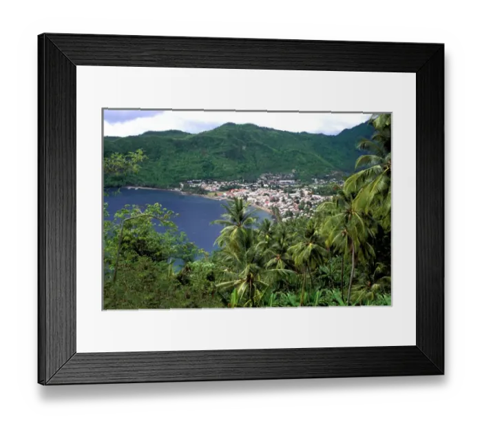 Framed Print : Aerial of Soufriere St Lucia Framed Print : Aerial of Soufriere St Lucia