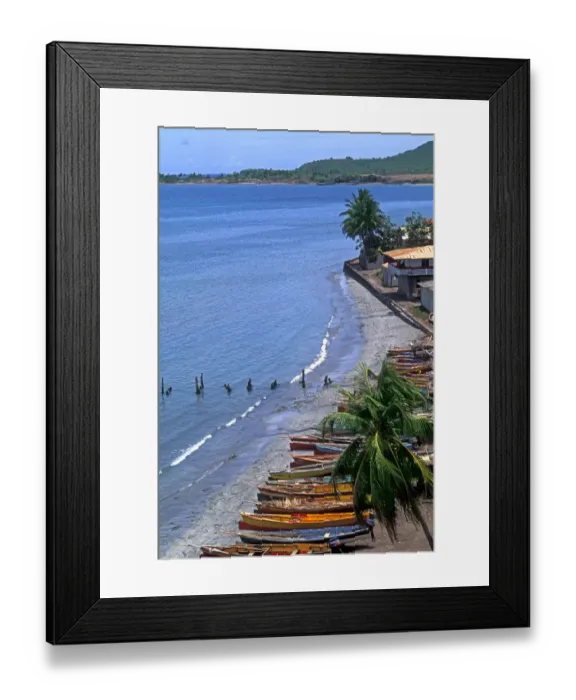 Framed Print : Fishing Boats on Shore in St Lucia Framed Print : Fishing Boats on Shore in St Lucia