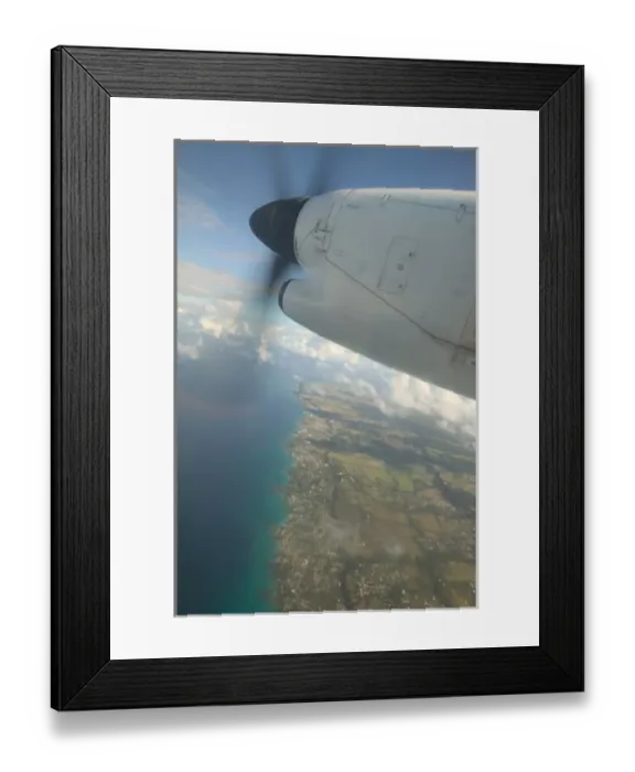 Framed Print : BARBADOS-Caribbean Aerial: Propeller Airliner View over Barbados a Walter Framed Print : BARBADOS-Caribbean Aerial: Propeller Airliner View over Barbados a Walter